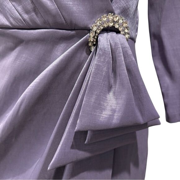 NWT Alex Evenings Lavender Satin Sheath Mini Dress - Picture 4 of 7